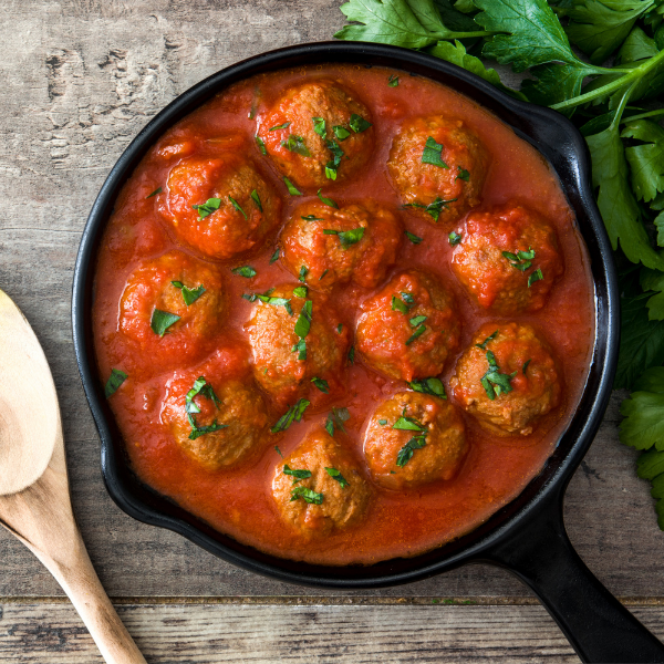 Küçük resim: Organik Fesleğenli Domates Soslu Misket Köfte