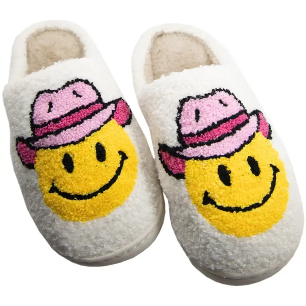 Slippers - Cowgirl Hat Happy Face