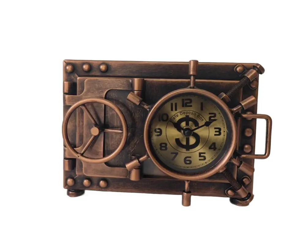 Safe Table Clock with Piggy Bank