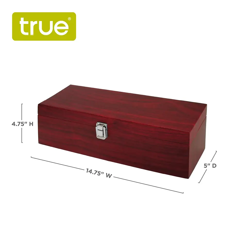 Thumbnail: Cherry Padded Wooden 1-Bottle Gift Box w/ 4 Wine Tools