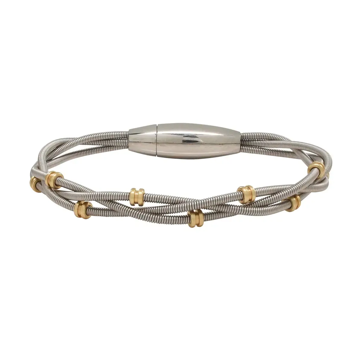 Bass with Electric Ball Ends Bracelet - Silver/Brass