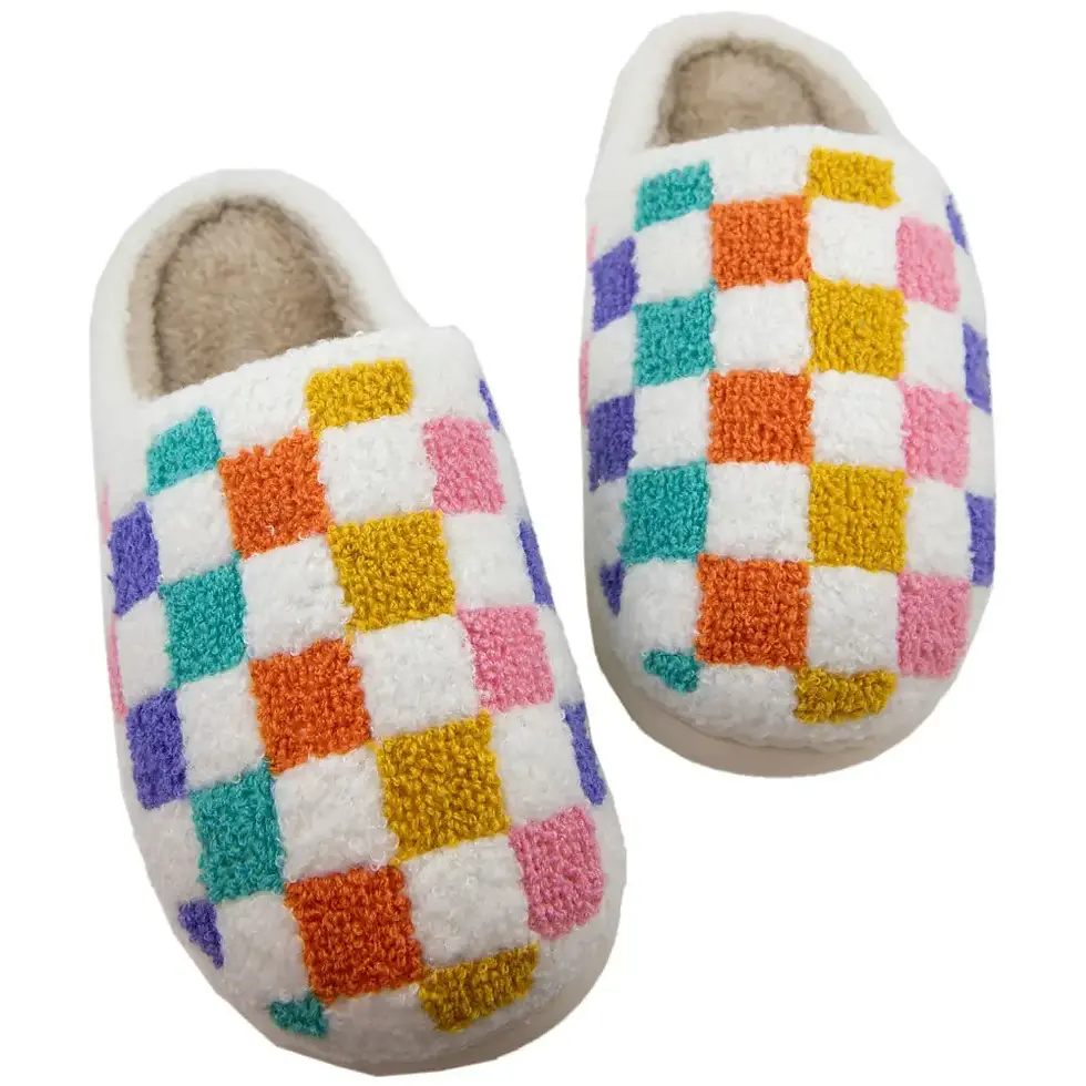 Slippers - Multicolored Checkered