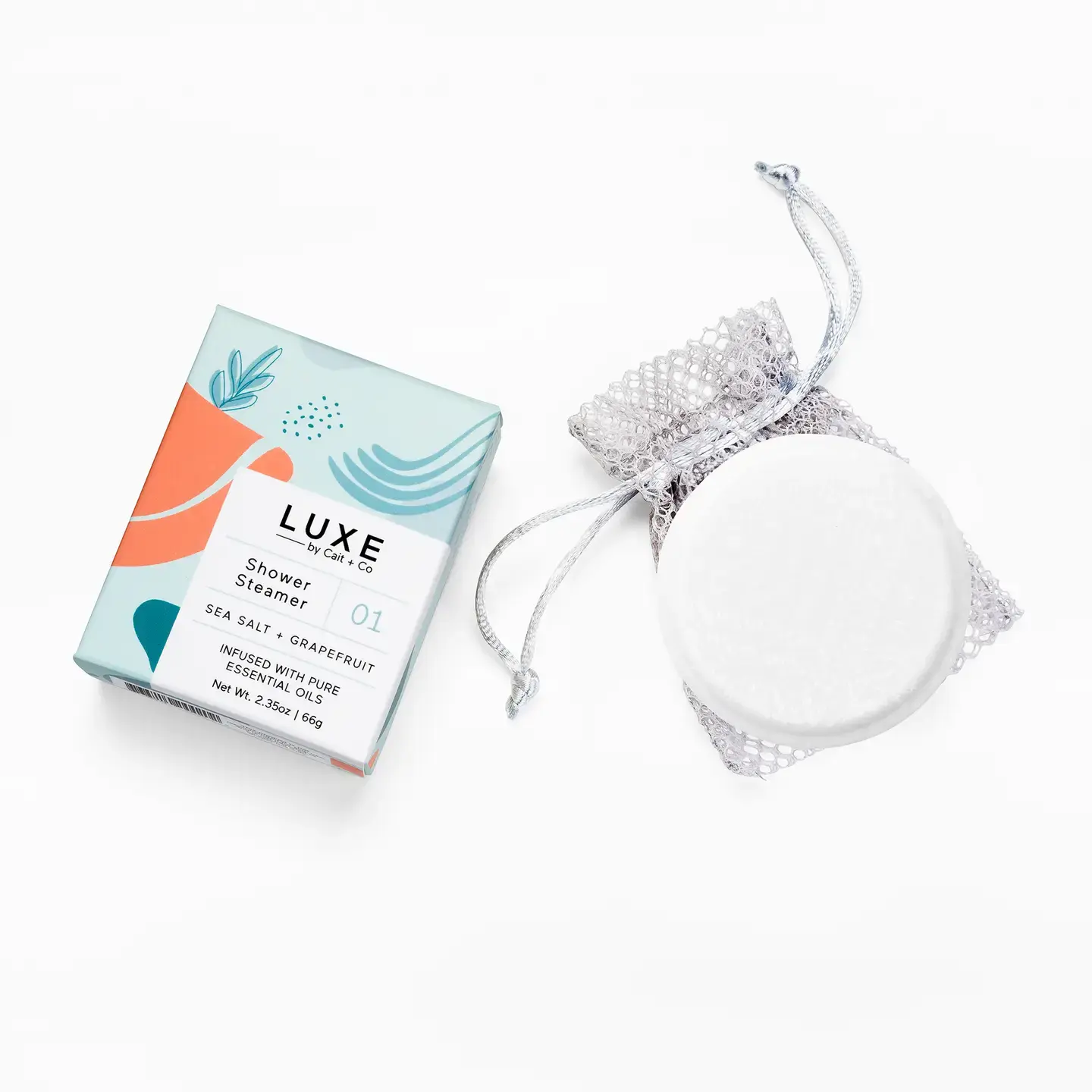 Luxe Sea Salt + Grapefruit Shower Steamer Fizzy Bomb