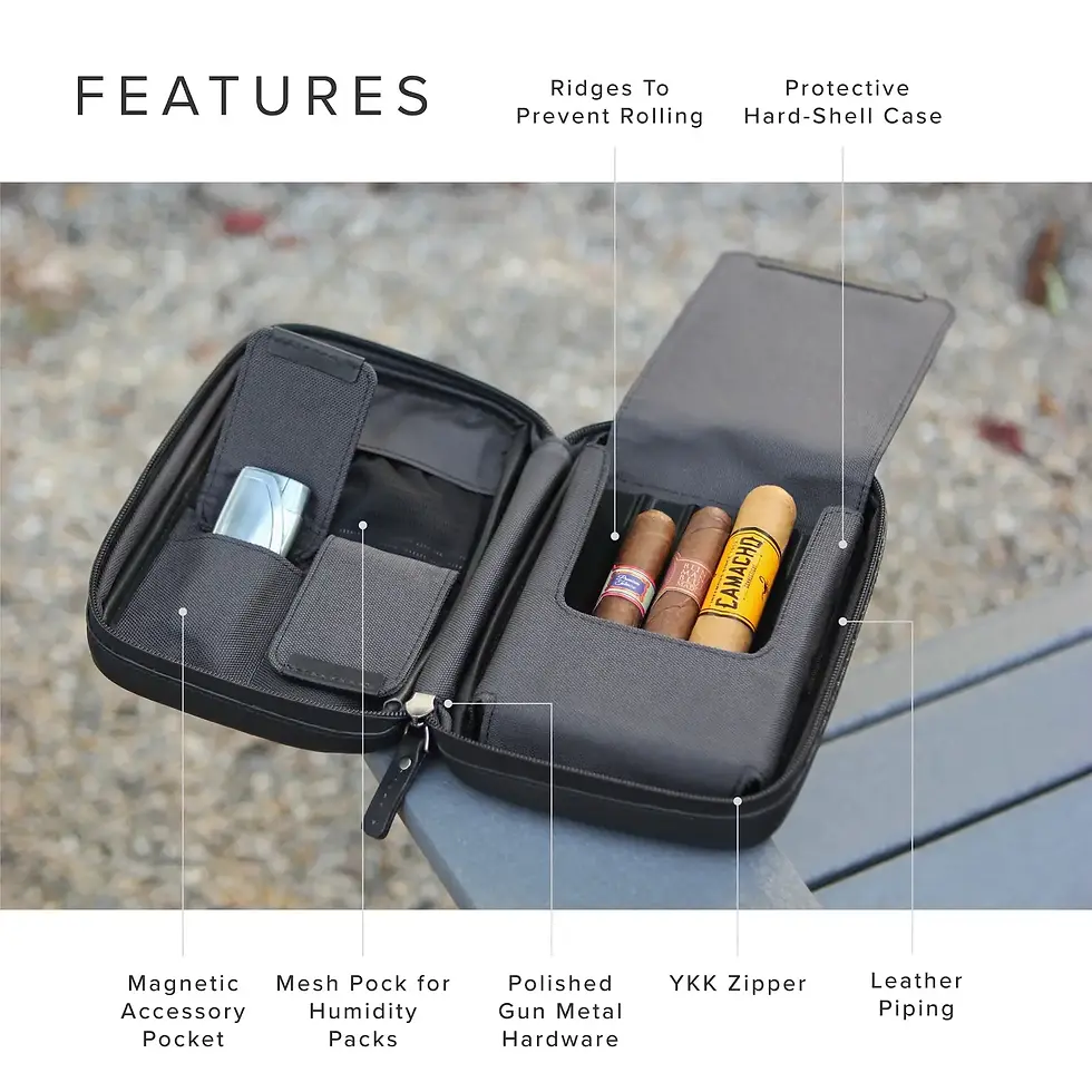 Thumbnail: Klaro Black Flint Travel Leather Cigar