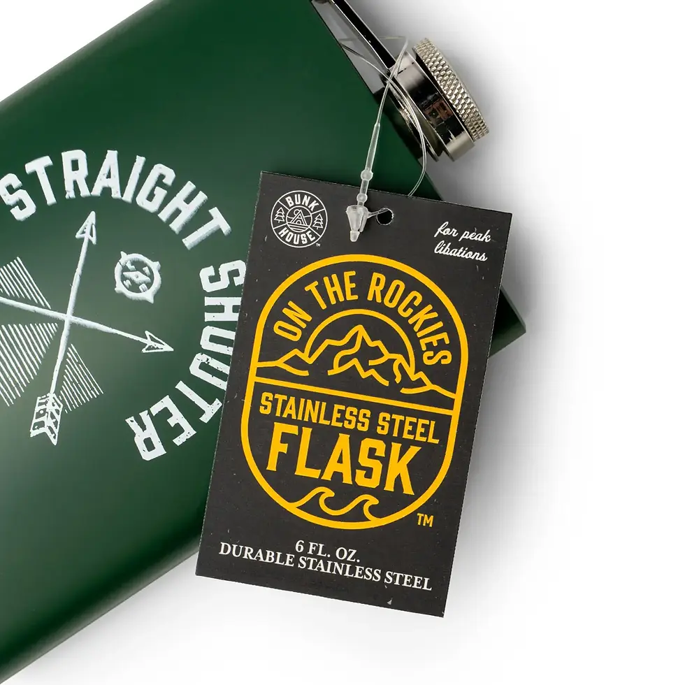 Thumbnail: Bunkhouse On the Rockies Stainless Steel Flask