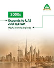 2000s: Expands to UAE and Qatar. Cityscape illustration.