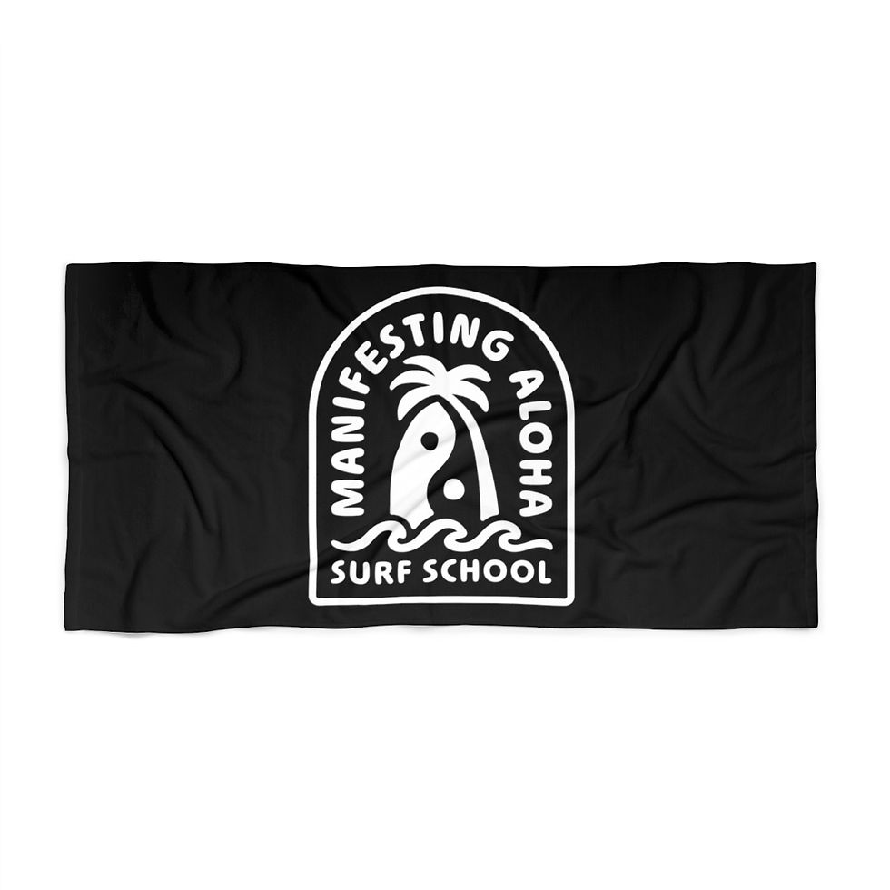Manifesting Aloha Surf School Beach Towel 