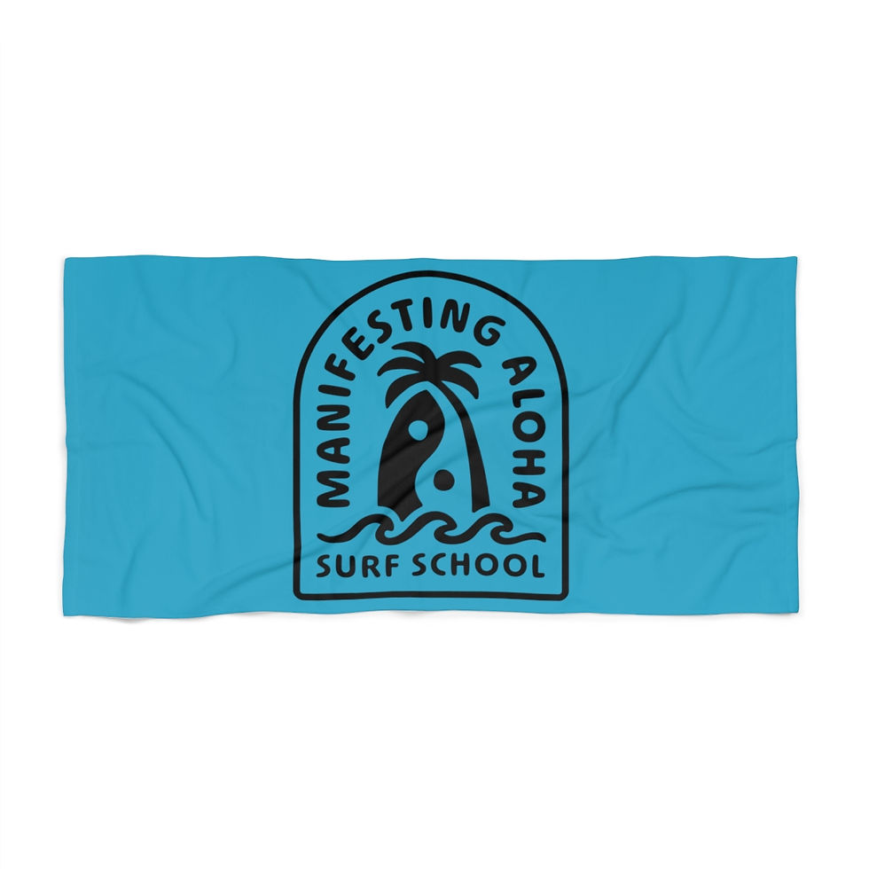 Manifesting Aloha Surf School Beach Towel 