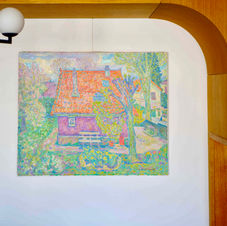 Une palette acidulée, un coup de pinceau assuré, cette huile sur toile apportera une touche printanière à votre déco