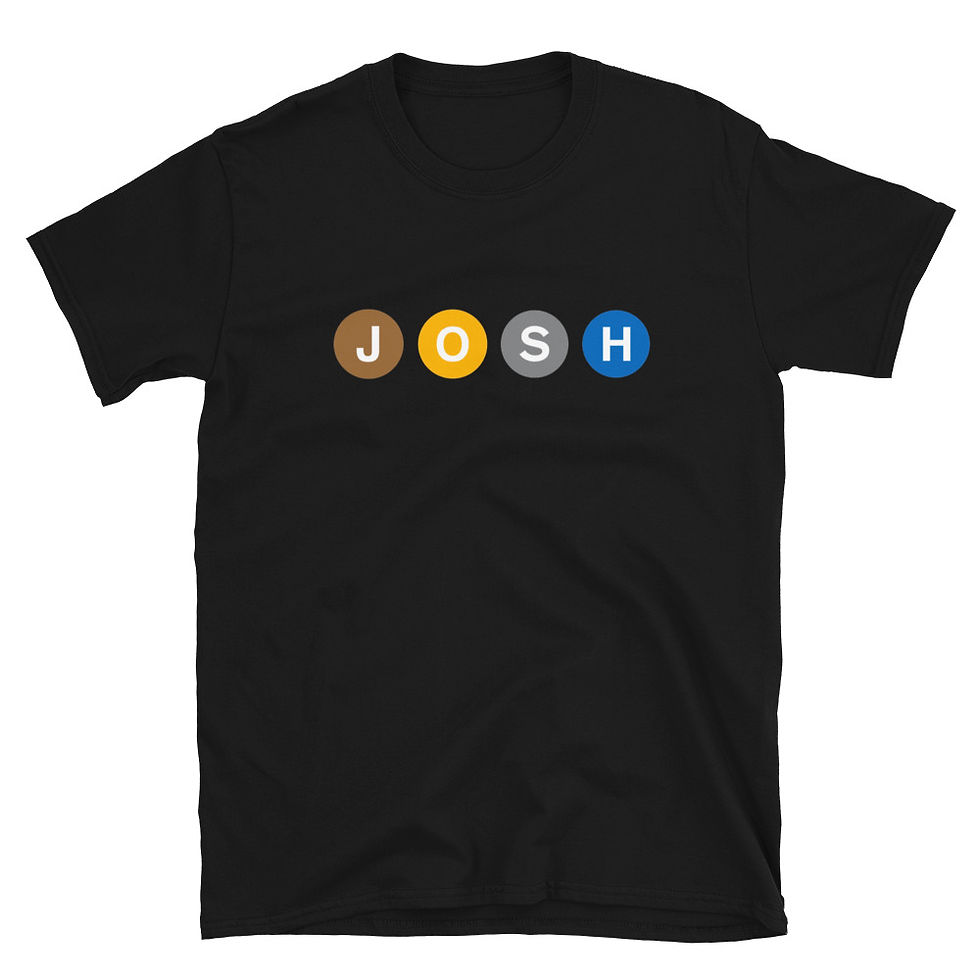 "JOSH" NYC Subway Tee | World of T-Shirts | Black