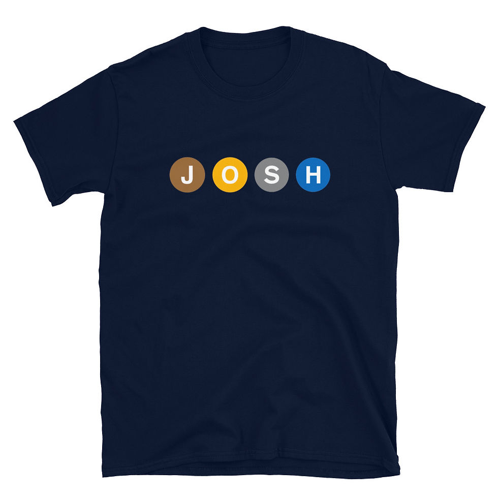 Thumbnail: "JOSH" NYC Subway Tee | World of T-Shirts | Navy