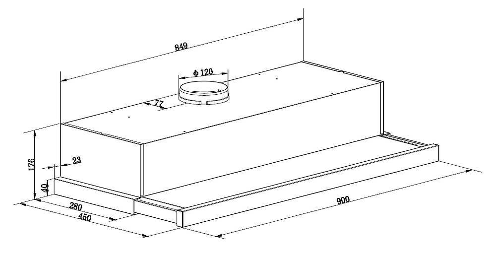 fal-90-t62st-falco-90cm-slide-out-semi-integrated-extractor-diagram