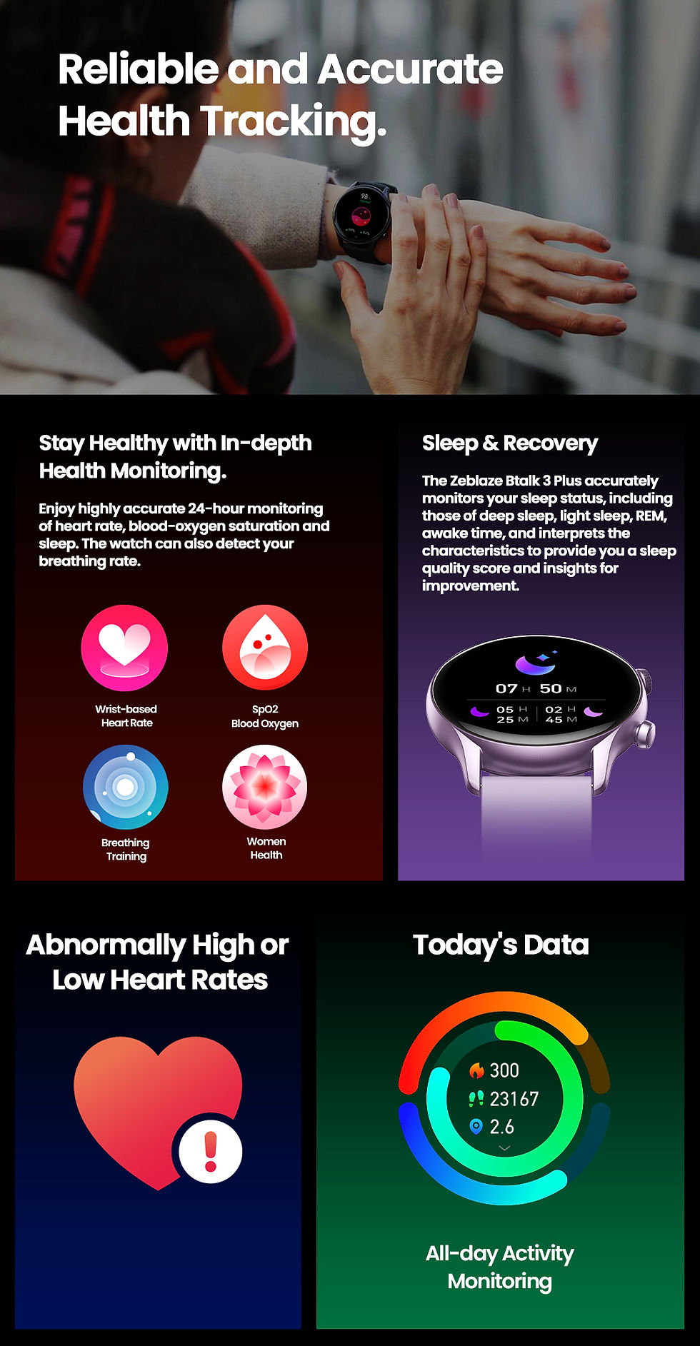 Miniatura: New Zeblaze Btalk 3 Plus Voice Calling Smart Watch 1.39'' Large HD Color Display
