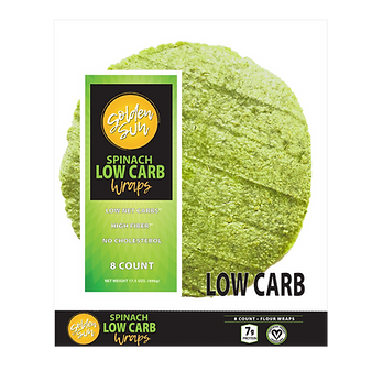 Spinach Low Carb wraps in a package