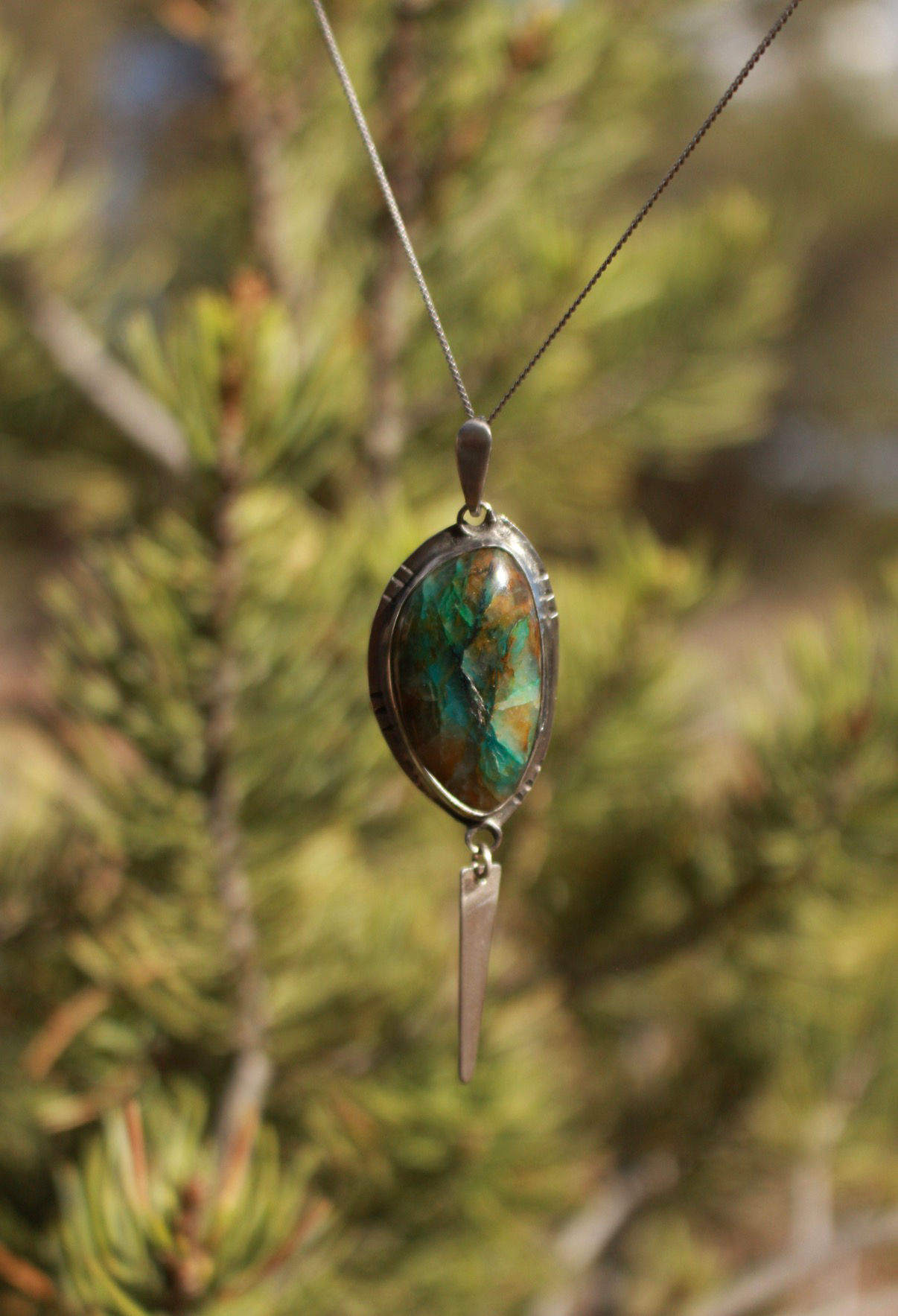 Colorado Chrysocolla in Quartz Pendant