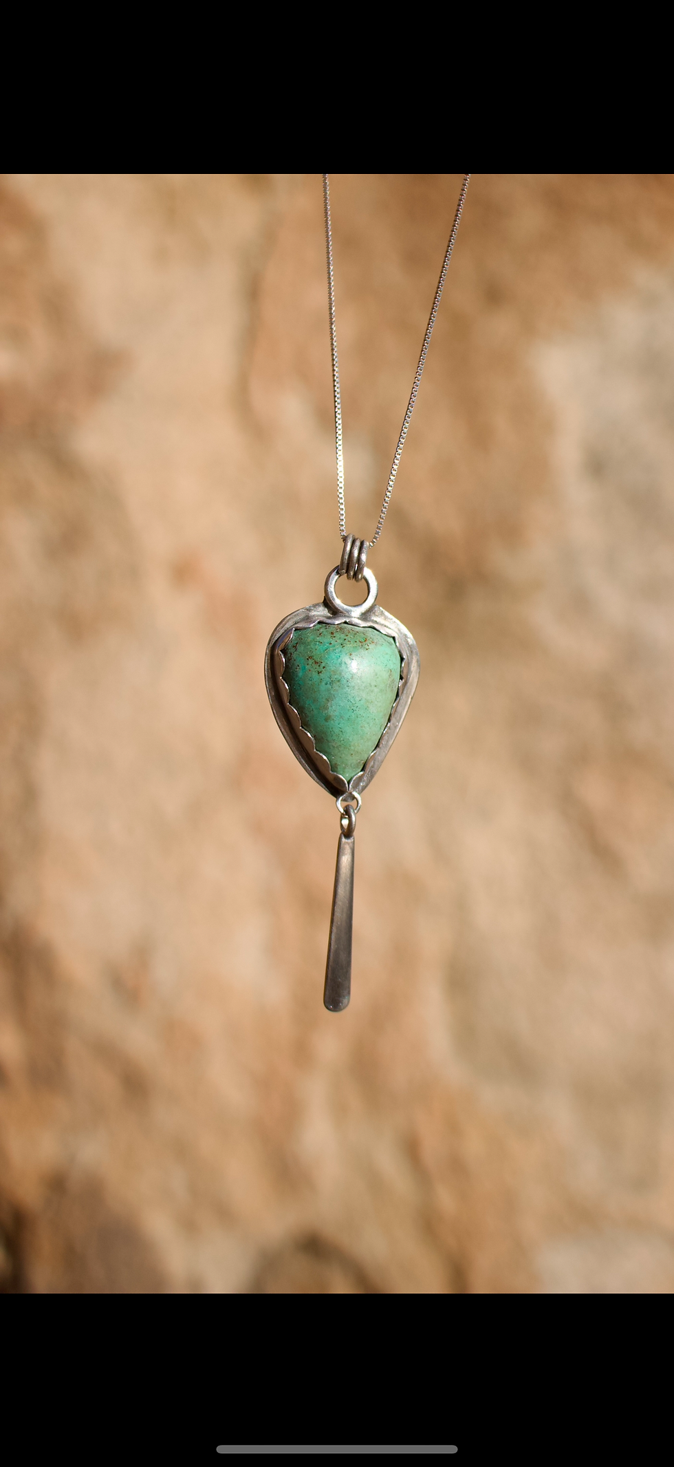 vibrant turquoise pendant, found in the hills of the Mojave Desert by Julia Simpson