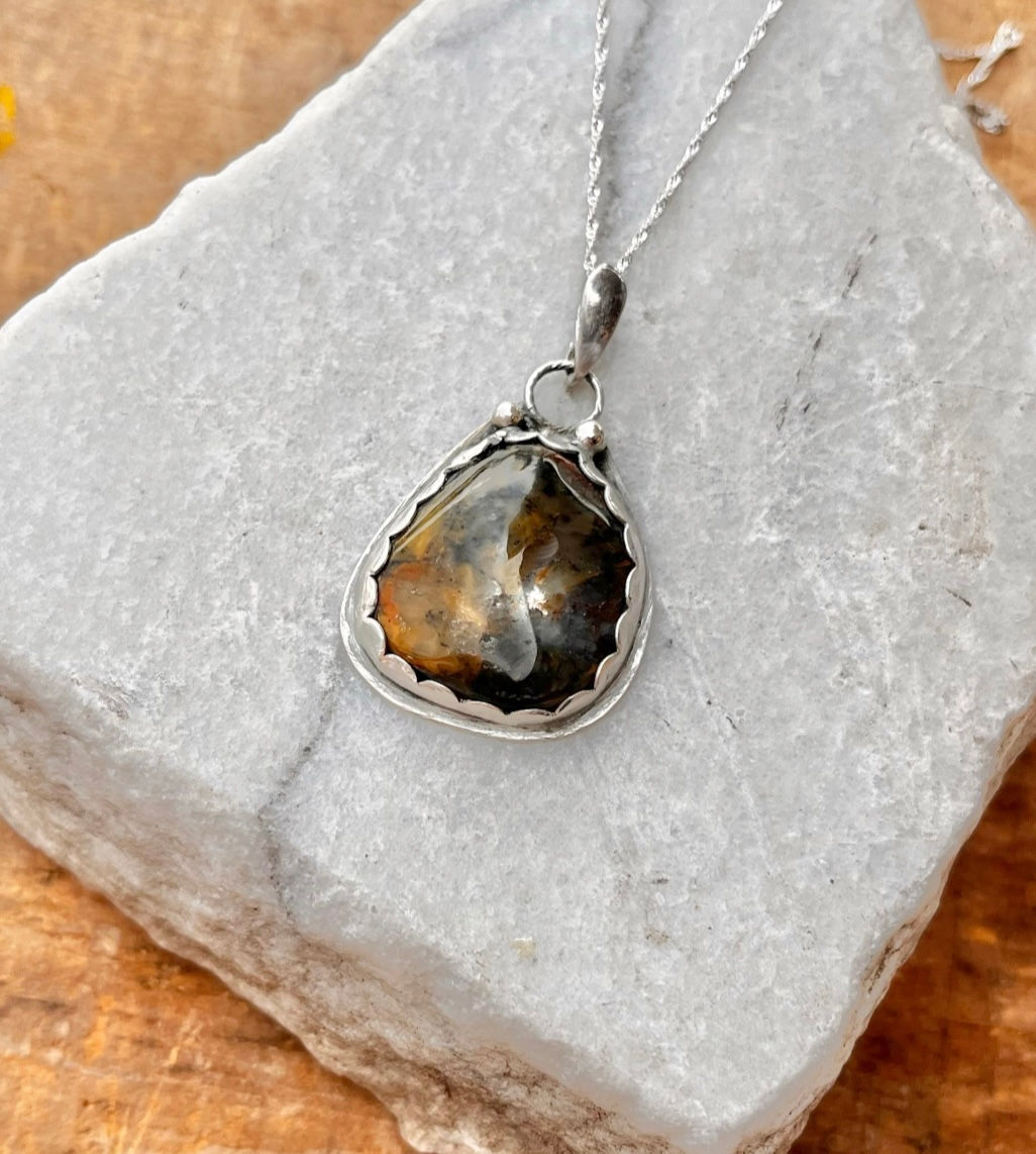 Colorado Jasper Pendant Set in Sterling Silver silversmith cab king cabochon