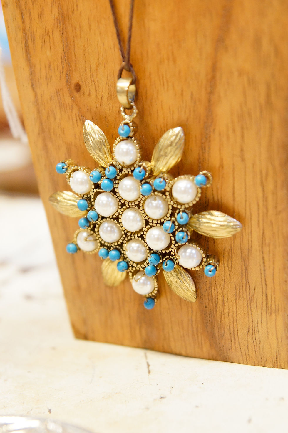 Miniature : Fruit de vie pendentif rayonnant avec turquoises
