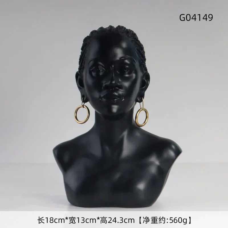 Thumbnail: Resin African Exotic Black Mother and Child Statues Retro for Interior