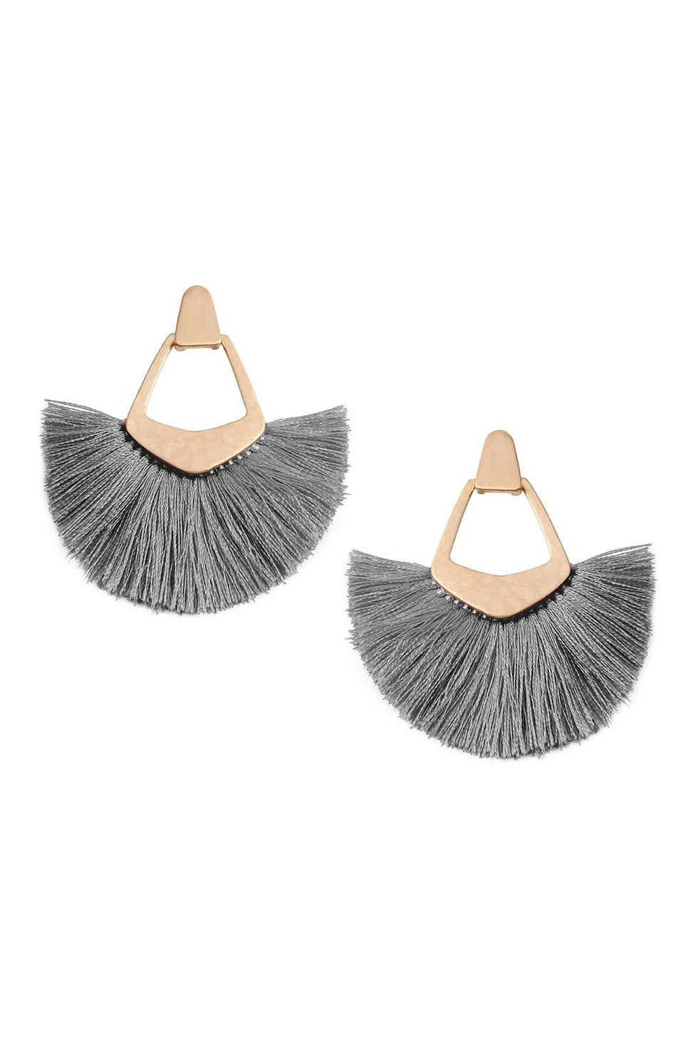 Thumbnail: Fan Tassel Post Dangle Earrings