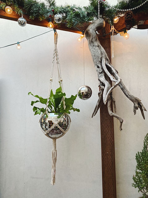 8 in Disco Ball Macrame Plant Hanger With Tassel | righttribe
