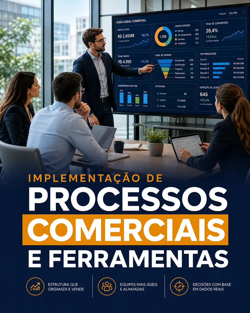 Implementação de processos comerciais e ferramentas