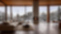Firefly A luxurious mountain chalet interior with large windows showcasing a snowy landsca
