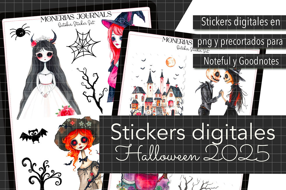 Miniatura: STICKERS DIGITALES de HALLOWEEN.Personajes de halloween para iPad/Android