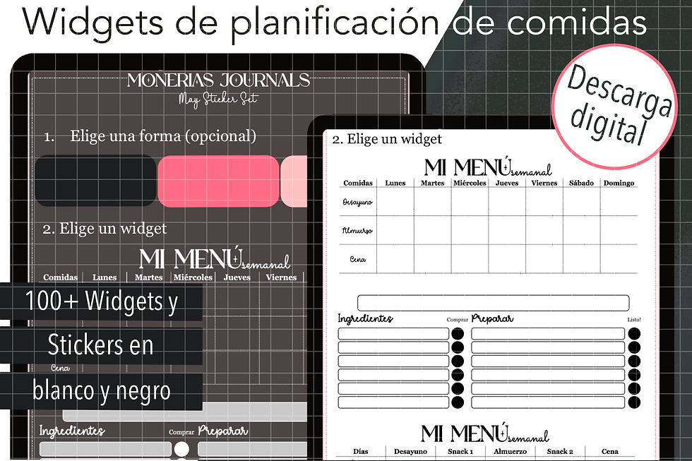 Miniatura: STICKERS y WIDGETS DIGITALES para planificación de comidas para iPad/Android