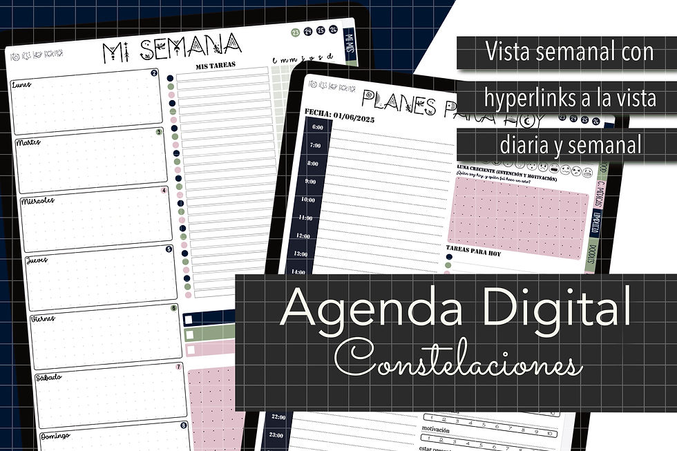 Miniatura: AGENDA DIGITAL CONSTELACIONES EN ESPAÑOL E INGLÉS. Compatible con Ipad y Android