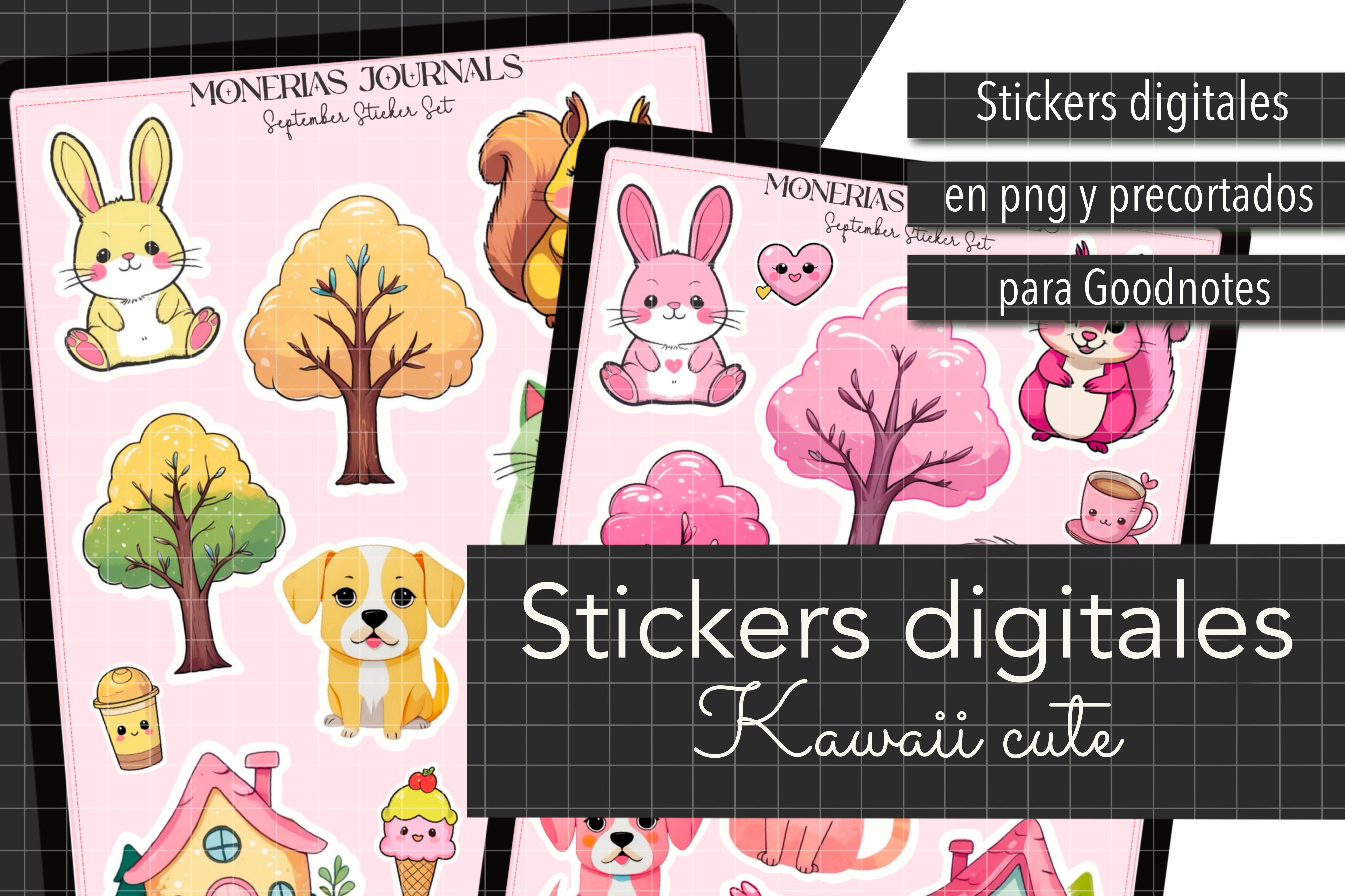 STICKERS DIGITALES CUTE KAWAII. Animales kawaii para Ipad/Android