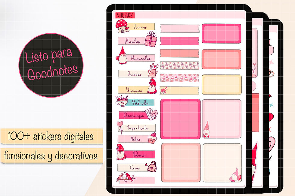 Miniatura: STICKERS DIGITALES SAN VALENTIN en png para iPad/Android. Happy Valentine