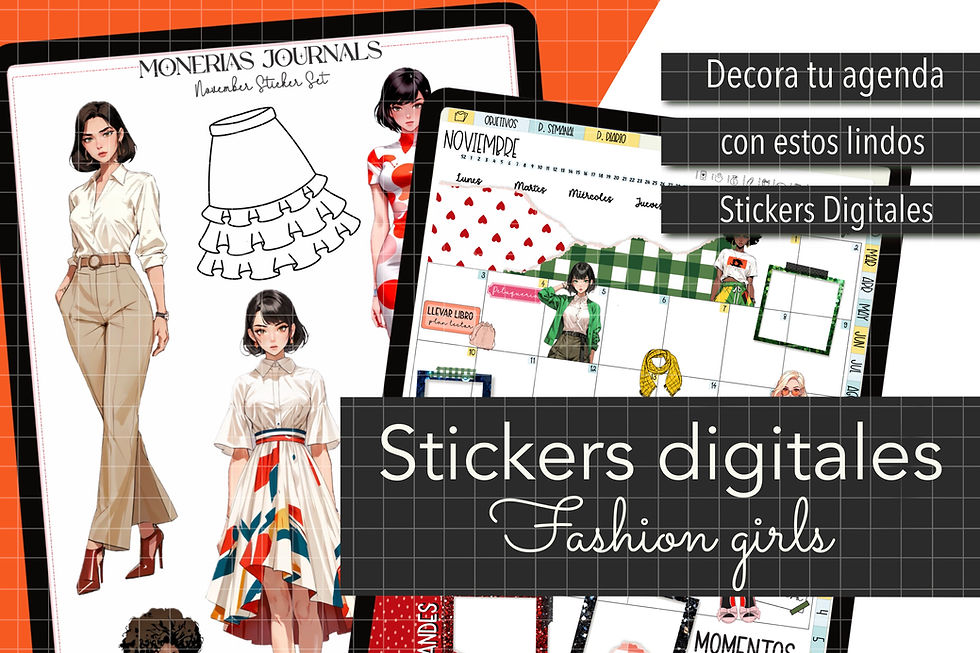 Miniatura: STICKERS DIGITALES CHICAS A LA MODA para iPad y Android