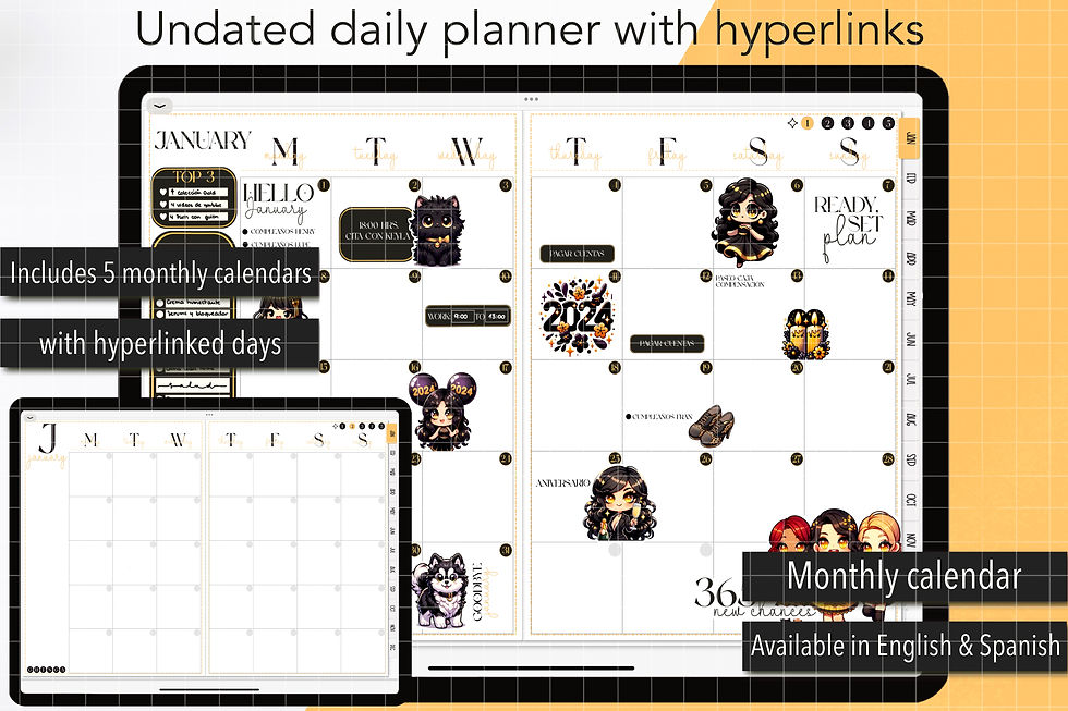 Miniatura: Agenda Digital Diaria - Planner digital Gold