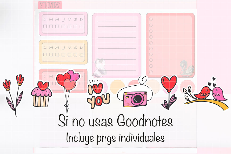 Miniatura: STICKERS DIGITALES SAN VALENTIN en png para iPad/Android. Xoxo Stickers