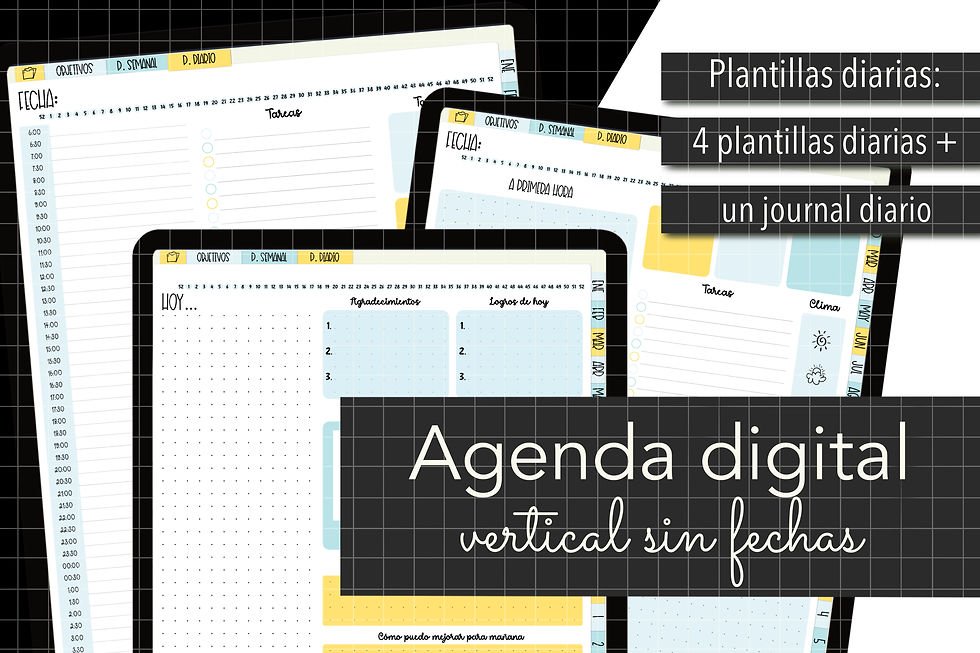 Miniatura: AGENDA DIGITAL SEMANAL SIN FECHAS para iPad/Android en español. Yellow