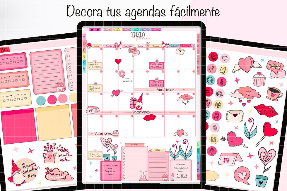 Miniatura: STICKERS DIGITALES SAN VALENTIN en png para iPad/Android. Happy Valentine