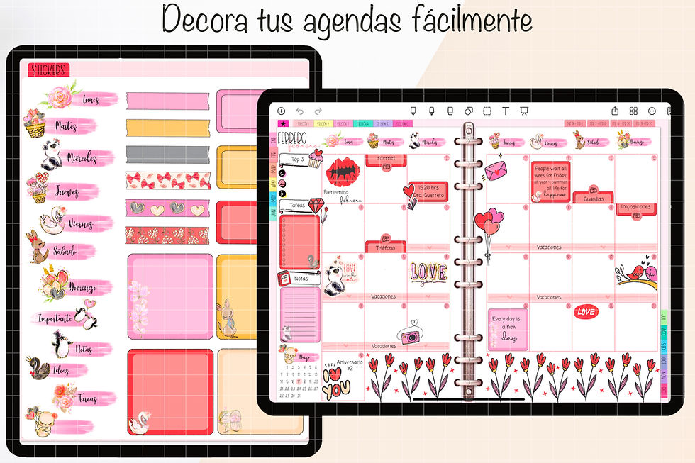 Miniatura: STICKERS DIGITALES SAN VALENTIN en png para iPad/Android. Xoxo Stickers