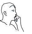 person talking; line sketch ; no facial