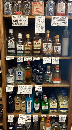 Flask bottles at Plaza Liquors