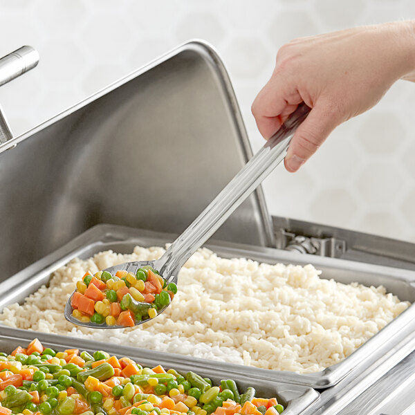 Cuchara para servir ranurada en acero inoxidable 33 cms de L