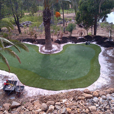 Amazing large scale private residence installation of All Type Flooring's golf turf. A putters ultimate dream landscape.