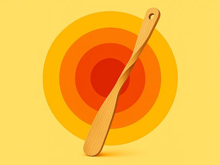 Abstrakte Illustration mit einem Schuhlöffel vor konzentrischen Kreisen in warmen Farbtönen – Symbol für Erkenntnis, Einsicht und Teamentwicklung in der Schweiz. Darstellung von Bewusstwerdung und Zusammenarbeit im Unternehmen.