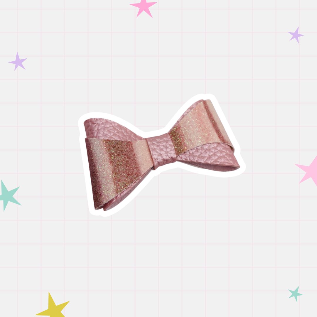 Pink Glitter Twist Bow