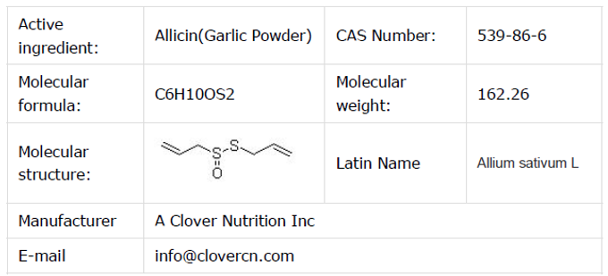Allicin(Galic Extract)                                                                         Allicin 1%, 3%
 