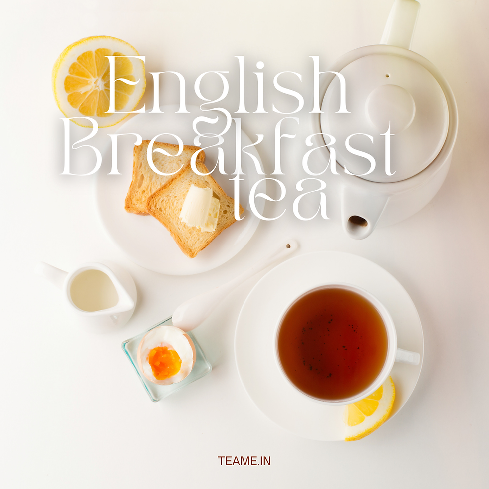 High-grade loose leaf English Breakfast Tea with dark twisted leaves showing rich quality and bold character.