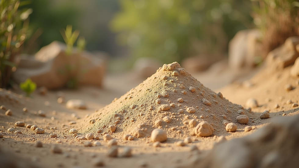 Close-up view of kaolin clay in a natural setting
