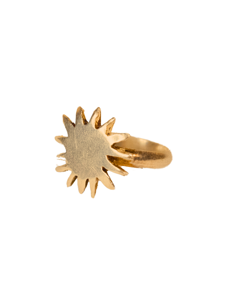hand carved sun gold filled ring