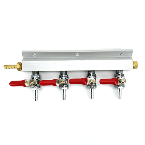 4 Output/4 Way Manifold Gas Line Splitter with Check Valves1/4" thread