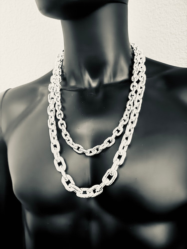 999 Silver | Huge & Heavy Anchor Box Chain Necklace or Bracelet